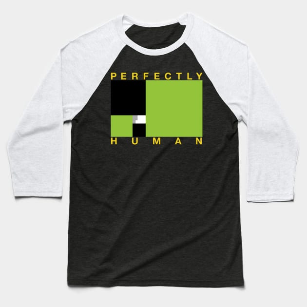 Perfectly Human - Agender Pride Flag Baseball T-Shirt by OutPsyder